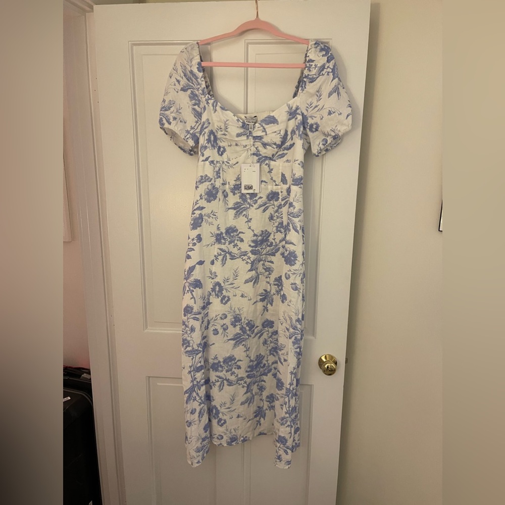 & other stories linen printed dress